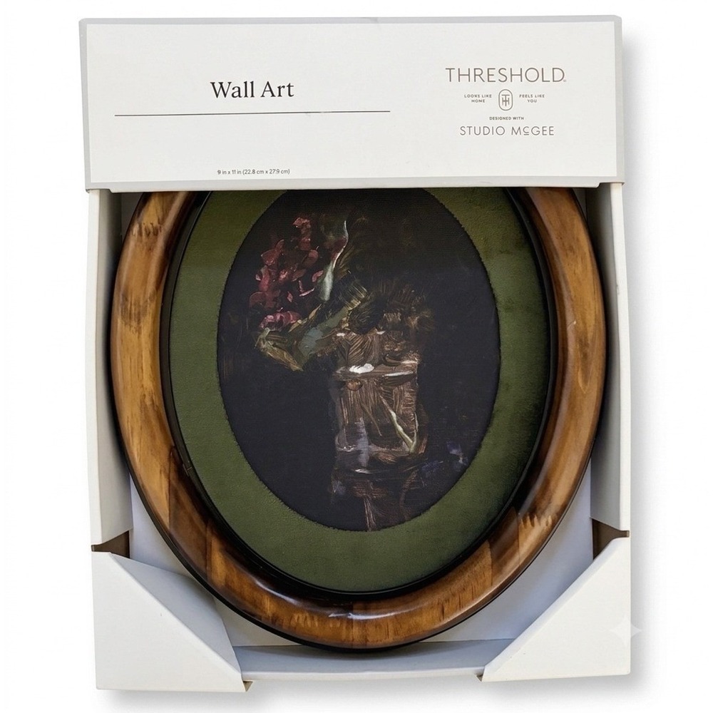 Threshold designed with Studio McGee 9"x11" Oval Frame Floral Wall Art